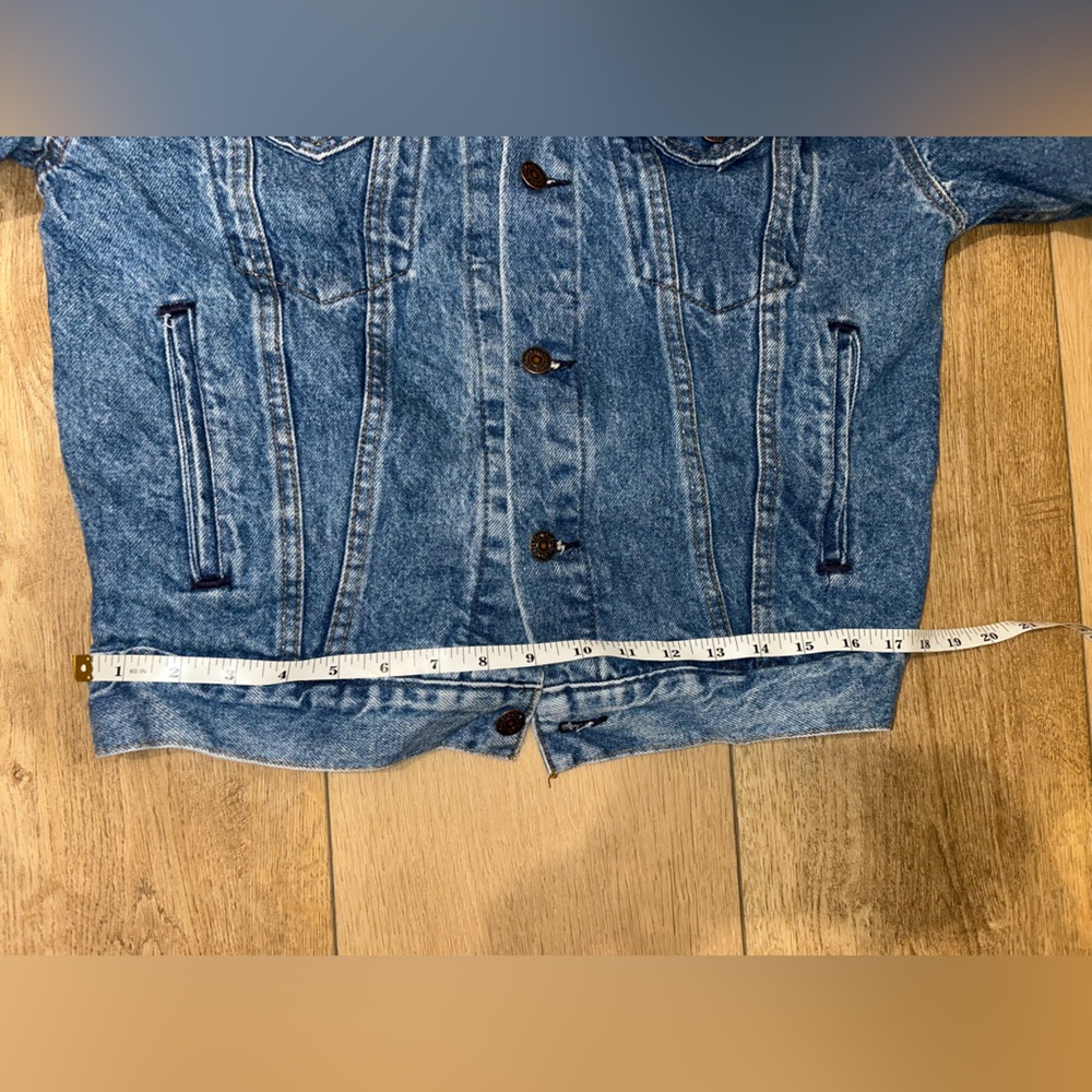 Vintage LEVIS Blue Denim Jean Jacket 57508-0214 MADE IN USA Red Tab Womens Large - Picture 15 of 15